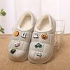 Zapatos impermeables de EVA acolchados de algodón para mujer otoño e invierno para interior hogar pareja bolsa para el hogar tacón de confinamiento de felpa zapatillas térmicas antideslizantes