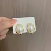 Brinco Stud Elegante Simples Estilo Francês Luxo Leve Alto Padrão Para o Dia a Dia Versátil Brincos Femininos Agulha de Prata Brincos de Pérola Oval