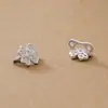 Plata de ley s925 microincrustada con circonita trébol de cuatro hojas cuenta espaciadora eslabón de pulsera de doble asa accesorio para pulsera de cuentas DIY de doble asa