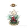 Venda Quente Transfronteiriça Castiçal de Natal Dourado Ferro Decoração de Janela Árvore de Natal Decoração Pinha Arranjo de Atmosfera Porta-Velas
