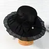 Chapéu de Pescador Feminino com Proteção Solar de Verão, Gravata Borboleta Estilo Coreano, Combinação de Cores, Faz o Rosto Parecer Menor, Chapéu de Sol Versátil para Passeios ao Ar Livre, Moderno