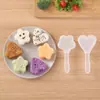 Molde para bolas de arroz casero para bebé, molde para sushi de flor de ciruelo en forma de corazón para sostener en la mano, herramienta para mezclar arroz con algas