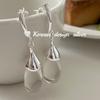 Joia de Orelha Ins Blogger da Coreia do Sul Prata Esterlina S925 Brincos Elegantes de Gota d'Água Transparentes Elegante High-end Versátil