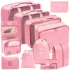 Set organizador de viaje premium, incluye 11 piezas: bolsas para guardar ropa, bolsas con cordón, bolsas para cosméticos y artículos de tocador, y bolsas de malla plegables para almacenamiento