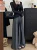 Pantalones Casuales de Pierna Ancha Sueltos de Estilo Perezoso, Transpirables, Estilo Coreano, Versátiles, Largos hasta el Suelo, para Mujer, Chic, Novedad Verano 2025
