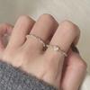 Anillo de Diamante Cuadrado con Cadena Estilo Coreano para Mujer Diseño Nicho Combinado Sensación de Alta Gama Anillo Elegante Personalizado Simple Anillo de Dedo Moda