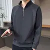 Sudadera con Media Cremallera y Cuello Alto para Hombre Sudadera de Manga Raglán Suelta de Manga Larga para Hombre Top de Canalé Chaqueta para Hombre de Moda