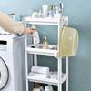 Estante de Almacenamiento Retráctil de Piso a Techo para Baño, Estante de Almacenamiento de Plástico Multicapa, Estante de Almacenamiento Sándwich para Inodoro
