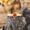 Anillo de Plata de Ley S925 para Mujer con Jaspe de Piedra Preciosa Natural, Granate Rojo del Sur, Ópalo, Turquesa Incrustado con Piedras Preciosas de Colores Anillo Normcore para el Dedo Índice