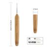 Extensiones de Cabello para Dreadlocks Crochet Hilo de Crochet Crochet 0.5mm 0.75mm Set de Herramientas de Crochet con Mango de Bambú para Dreadlocks