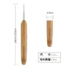 Extensiones de Cabello para Dreadlocks Crochet Hilo de Crochet Crochet 0.5mm 0.75mm Set de Herramientas de Crochet con Mango de Bambú para Dreadlocks