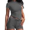 Camiseta de Manga Corta Kardashian, Cuello Redondo, Pantalones Cortos para Mujer Estilo Europeo y Americano, Ropa de Casa, Conjunto Casual, Modal, Ropa Casual Japonesa y Coreana