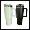 ¡Taza de coche portátil transfronteriza de 40 oz con interior de plástico y asa exterior de acero, taza de agua con hielo creativa grande para coche europea y americana!