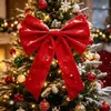 Nuevo colgante de cortina con lazo de terciopelo rojo navideño para decoración interior del hogar, hecho a medida