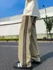 Pantalones Deportivos Rectos Populares con Tres Rayas para Hombre, Pantalones Deportivos Casuales de Retro Americano con Rayas Laterales para Primavera y Otoño