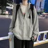 Suéter com Capuz Novo de Primavera e Outono Cardigan Masculino Estilo Hong Kong bf Marca de Moda Moda Estudantil Solto Casual Jaqueta Esportiva Moda