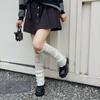 Millennium oco rasgado meias cultura asiática menina quente y2g malha Harajuku estilo JK outono e inverno longa pilha perna cobrir