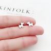 Pendientes Simples de Alambre Dibujado de Perro Meng Perro Wang Xingren Personalizados de Moda para Mujer