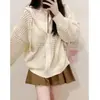 Chaqueta fina con capucha de diseño calado, sudadera casual estilo coreano primavera-verano, cárdigan de punto con cremallera para mujer