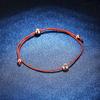 Pulseira de mão ajustável de prata esterlina S925 com diamantes Mosan e corda de mão da sorte Benmingnian, pulseira de moissanita com 30 pontas e diamante único