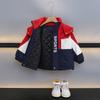 Chaqueta para Niños 8933 Nuevo Estilo Otoño e Invierno para Niños Pequeños y Medianos, Ropa Tres en Uno de Forro Polar, Chaqueta de Algodón con Bloques de Color para Bebé a la Moda