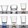 Vaso de chupito de licor Jinshan con lámina dorada, Taza de degustación, Taza de té de vino, Dispensador de vino, Copa de cristal, Copa de cristal que cambia de color
