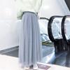 Falda de Malla de Primavera y Verano Falda Midi Estilo Coreano Cintura Alta Adelgazante Combinable Línea A Plisada Falda Tutú