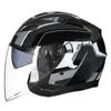 Casco de motocicleta eléctrica GXT708 doble visor personalidad para hombre y mujer medio casco casco para las cuatro estaciones primavera, otoño e invierno conducción