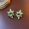 Pendientes de botón de flores únicos retro de moda nacional para mujer, pendientes de temperamento exquisito de verano, elegantes pendientes cortos pequeños que combinan con todo para mujer