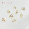 14k bolsa cor de ouro cristal de zircônia cintilante pingente redondo joia de orelha pendente de orelha diy pulseira com pingente duplo acessórios de joia