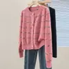 Cárdigan de punto estilo coreano inspirado en Chanel, nueva colección de otoño, ropa para mujer, elegante y versátil, con botones en forma de corazón, cuello redondo y top de punto con bloques de color