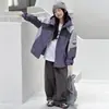 Chaqueta con Capucha de Bloques de Color de Moda para Niñas Primavera y Otoño 2026 Nueva Chaqueta Cortavientos con Cremallera de Bloques de Color y Patchwork para Niñas