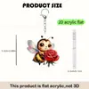 Llavero de Serie de Girasol y Abeja Lindo y Divertido de Amazon Transfronterizo Colgante de Mochila de Margarita Acrílica 2D