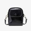 Bolsa Pequena Retrô Feminina Nova Moda Verão Bolsa Vertical para Celular Couro Encerado a Óleo Multicamadas Versátil de Ombro Transversal