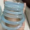Pulsera de Ágata Brasileña Natural Aguamarina Misterio Calcedonia Color Hielo Claro Jade Azul Rizado Suministro en Vivo