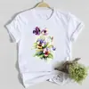 Camiseta de Manga Corta con Estampado de Flores Nuevo 2025 para Mujer, Top Casual de Manga Corta