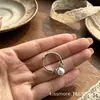 Chen Mo Nuevo Estilo Anillo de Dedo Abierto Ajustable Espiral Incrustado de Diamantes Micro-Pavimentado con Circonita Perla Nicho Sentido de Alta Gama Lujo Ligero