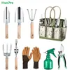 Conjunto de Ferramentas para Jardim e Horticultura para Plantar Flores, Cultivar Hortas, Pá de Plantio de Jardim, Rastelo, Enxada, Pá de Ferro, Pá Pequena para Suculentas, Aço Manganês