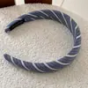 Goma para el pelo azul a rayas simple estilo coreano, para influencer, blogger, moño diario versátil, scrunchie, diadema, accesorio para el pelo de mujer