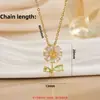 Moderna y Sexy Collar de Girasol Brillante con Circonita Joyería de Cadena para Clavícula de Acero de Titanio de Lujo Ligero Colgante de Girasol de Gama Alta
