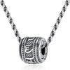 Colgante de Cuentas Giratorias Collar con Lema de Seis Caracteres para Hombre Plata Tailandesa Imitación Joyería Retro Pareja para Hombre Personalizado Versátil Cadena para Suéter