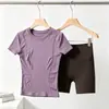 Conjunto de Camisetas Deportivas de Manga Corta para Mujer, Secado Rápido, Ajustadas, para Yoga, Running, Bádminton, Pilates, Entrenamiento, Fitness