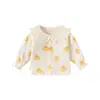 Nueva Sudadera de Algodón Puro Estilo Primavera para Niñas, Cárdigan Infantil, Top Versátil, Chaqueta de Color Sólido, Ropa Delgada para Niños Pequeños, Linda