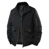 Transmisión en Vivo Transfronteriza Ropa de Trabajo Vuelo Talla Grande Chaqueta Engrosada Cuello de Béisbol Chaqueta Nueva Hombres Exterior Otoño