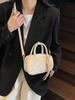 Bolso Minimalista Transfronterizo para Mujer 2026 Nueva Moda Bolso Tipo Bowling de Nicho con un Toque de Lujo, Bolso de Hombro Cruzado