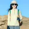 Ropa de Secado Rápido para Exteriores para Mujer Camisetas de Manga Larga Deportivas Absorbentes de Sudor Elásticas Transpirables Ajustadas para Correr Senderismo Protección Solar Camiseta de Secado Rápido