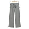 Sy9175-25 Verano Nuevo Estilo Americano Chica Picante Fruncidos Pantalones Largos de Pierna Recta Pantalones Casuales para Mujer