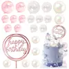 Decoración de Pastel Transparente Burbuja Tema Sirena Inserto para Pastel de Cumpleaños Niña Cumpleaños Serie Rosa