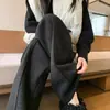 Pantalones Anchos Forrados de Lana para Mujer 2026 Principios de Otoño e Invierno Espiga de Lana Cálido Casual Pierna Recta Forrados de Lana Pantalones Largos
