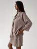 Conjunto de Camisa y Shorts Transfronterizo, Estilo Europeo y Americano, Nuevo Modelo Verano 2026, Traje Casual Holgado con Cuello de Solapa y Mangas Tres Cuartos, Conjunto de Shorts